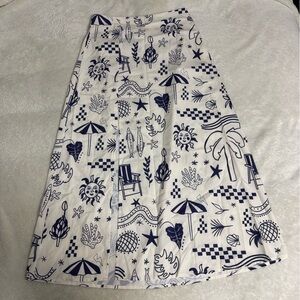 Navy and White Women’s Skirt
